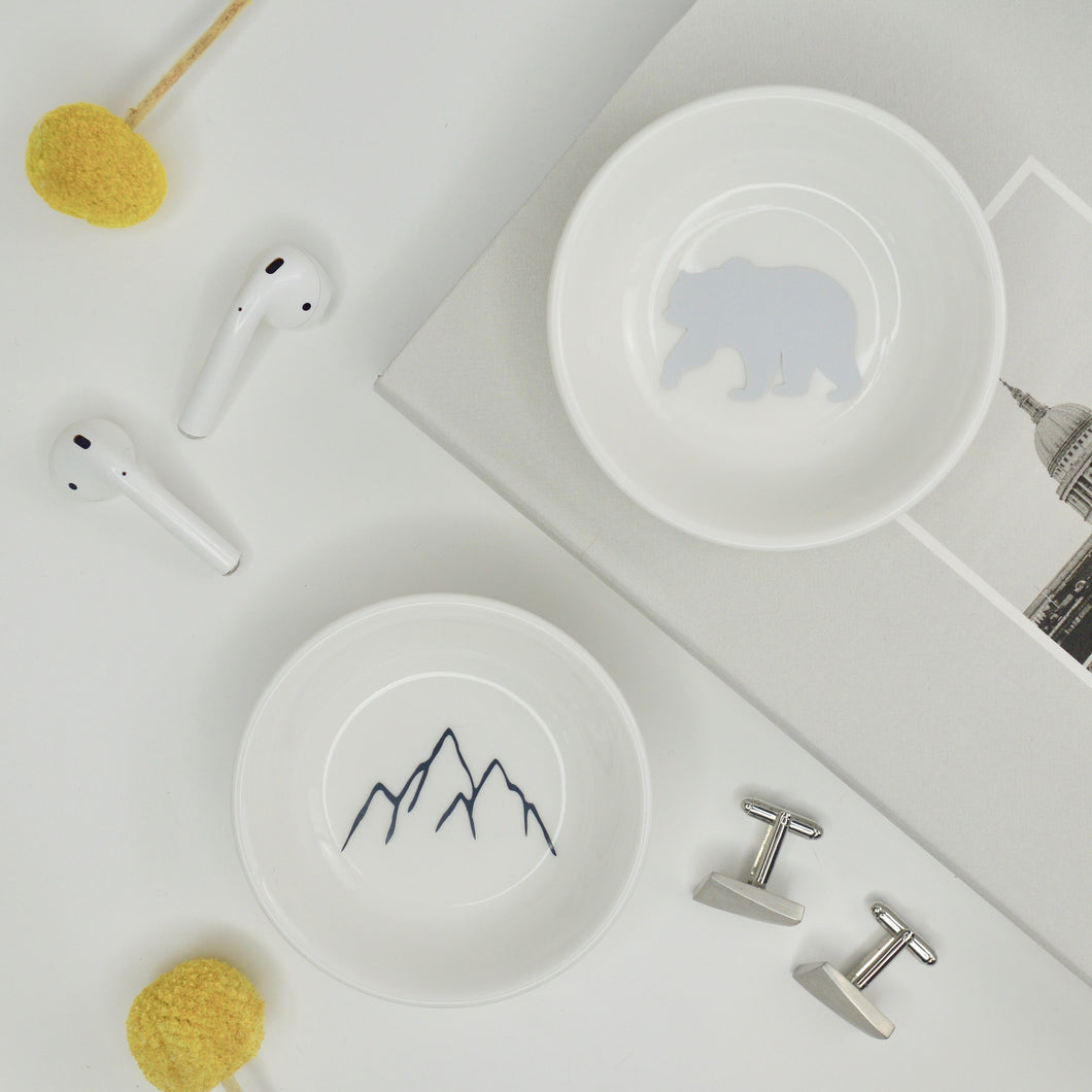 Mini Cufflink Dish - Adventure Collection - Mountains or Bear - Not a Jewellery Box