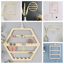 Load image into Gallery viewer, Hexagon Earring Holder - White Acrylic - Not a Jewellery Box
