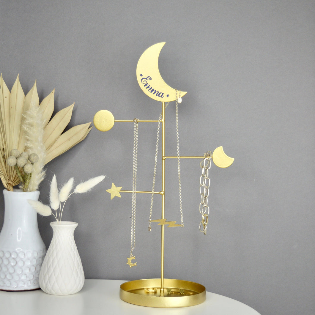Personalised celestial jewellery stand - gold - Not a Jewellery Box