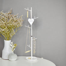 Load image into Gallery viewer, Personalised Tall Jewellery or Earring Stand - White - Not a Jewellery Box
