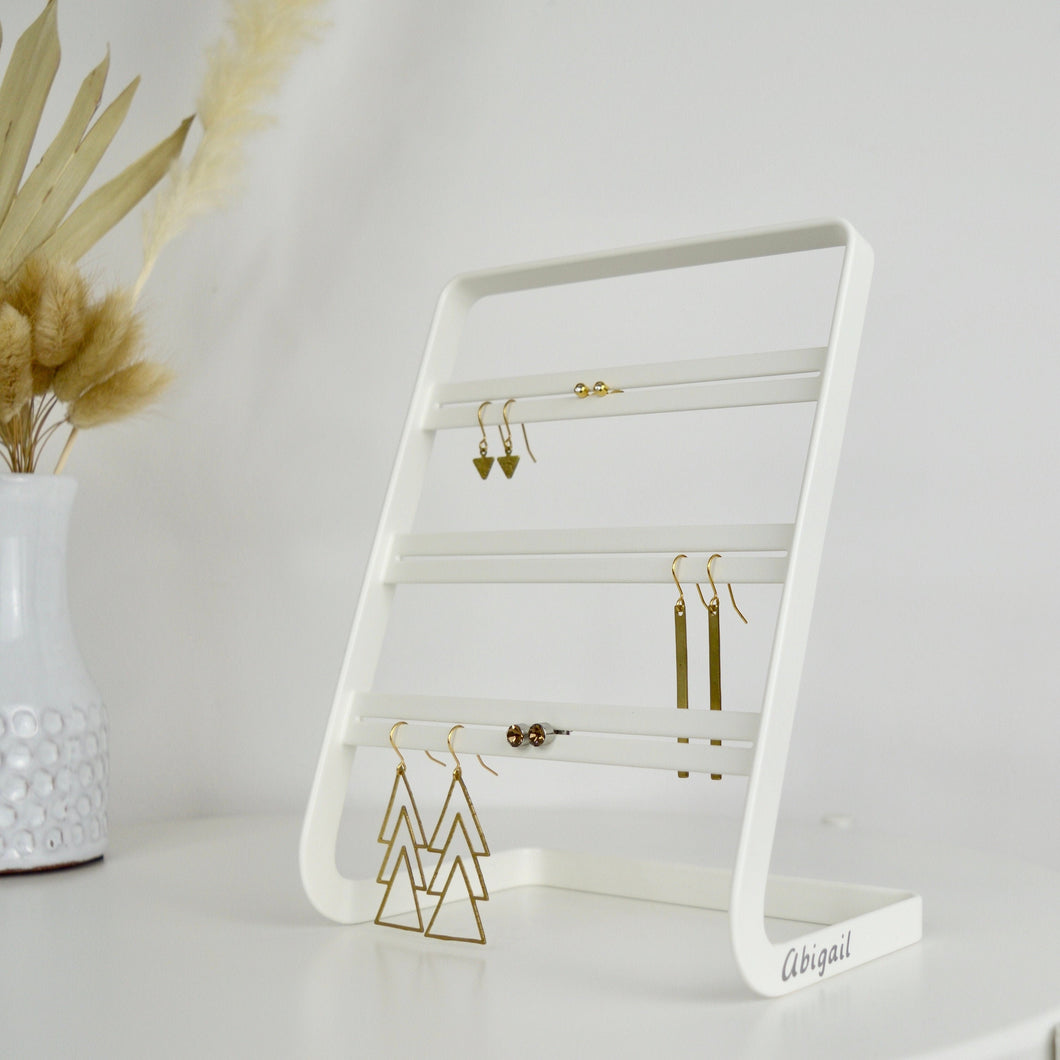 Personalised Earring Storage Stand - White or Black - Not a Jewellery Box
