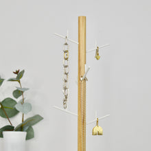 Load image into Gallery viewer, Personalised Scandi Jewellery or Earring Stand - White and Wood - Not a Jewellery Box
