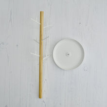 Load image into Gallery viewer, Personalised Scandi Jewellery or Earring Stand - White and Wood - Not a Jewellery Box
