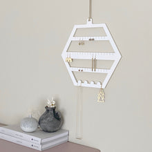 Load image into Gallery viewer, Hexagon Earring Holder - White Acrylic - Not a Jewellery Box

